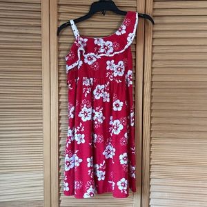 Justice Hawaiian Red & White Sleeveless Sundress